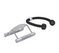 GORILLA SPORTS® Cable Attachments - Tricep Rope, Row V Handle, Single/Set, Max Capacity 200kg, Non-Slip, Steel - Multi Gym Accessories, for Lat Pull Down, Cable Machine, Fitness Workout, Home Gym