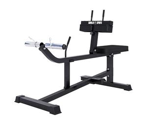 Gorilla Sports Calf Machine Sitting Black - Leg Developer 30/31 mm and Post Pack 50/51 MM Weight Plate