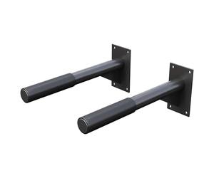 GORILLA SPORTS® Dip Bars - Wall Mounted, Max. Load 350 kg / 772 lbs, 51 cm Long, Non-Slip, Padded Hand Grips, Steel, Black - Dip Station, Parallettes, Dip Stand, Strength Training, Home Gym, Fitness