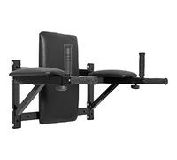GORILLA SPORTS® Dip Station - Wall Mounted, 60x58-69x50cm, Max. Load 200kg, Adjustable, Padded Back and Arm Support, Black - Dip Bar, Multifunctional, Chib Up Pull Up Bar, Fitness, Equipment