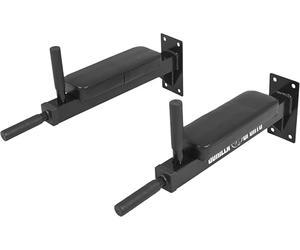 GORILLA SPORTS® Dip Station - Wall Mounted, 61 x 9 x 29 cm, Max. Load 200 kg, Padded Hand Grips, Steel, Black - Dip Bars, Chin Up, Pull Up, Gym, Fitness, Exercise, Workout Bars, Strength Training