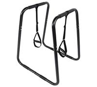 GORILLA SPORTS® Dip Station with Sling Handles, Steel, 150 kg | 95 cm dip bars with padded grips, adjustable sling handles and rubber feet for push-ups, calisthenics and strength training
