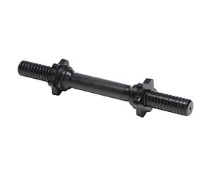 GORILLA SPORTS® Dumbbell Bar - Single or Pair, 30mm, with Spinlock Collars, 35cm Long, Max. Load 100kg, Knurled, Anti Slip Hand Grip, Chrome, Black - Dumbbell Handle, Bars, Weight Lifting, Gym