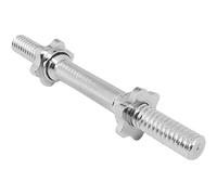 GORILLA SPORTS® Dumbbell Bar - Single or Pair, with Spinlock Collars, 30mm, 42cm Long, Max. Load 100kg, Knurled, Anti Slip Hand Grip, Chrome - Dumbbell Handles, Weight Lifting, Bodybuilding