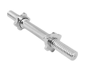 GORILLA SPORTS® Dumbbell Bar - Single or Pair, with Spinlock Collars, 35cm Long, 30mm, Max. Load 100kg, Knurled, Anti Slip Hand Grip, Chrome - Dumbbell Handle, Bars, Weight Lifting, Bodybuilding