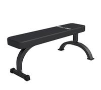 GORILLA SPORTS® Flat Weight Bench, Heavy Duty, 400kg Max Load, Padded | Thick faux leather cushion, rubber foot tips, water and sweat resistant; workout bench for gym, fitness and dumbbell training