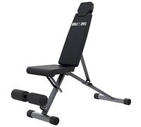GORILLA SPORTS® Foldable Weight Bench, 8-Way Backrest, 4-Way Seat | Flat, incline and decline workout bench with steel frame, PU leather padding, leg holder, 200 kg max load, sit-up training