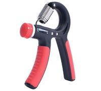 GORILLA SPORTS® Hand Grip Strengthener - Adjustable Resistance, 22-88 LBS (10-40 kg), 15x11x2 cm, Chrome Plated Springs, Orange/Grey - Finger Exerciser, Forearm wrist, Hand Gripper, Strength Trainer