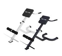 GORILLA SPORTS® Hyperextension Bench, Adjustable, 180 kg, 45° Incline | 4-position height adjustable; 128 x 56 x 78-86 cm, padded Roman chair for back, waist and abdominal strength training