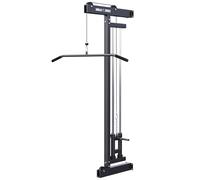 GORILLA SPORTS® Lat Pulldown Machine - Wall Mounted, with Lat Pull Down Bar, Adjustable Weight, Max. Load 300kg, Black - Pulley Cable System, Stationary Lat Pull-Down, Gym Tower, Strength Training