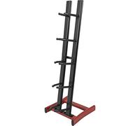 GORILLA SPORTS® Medicine Ball Rack - Vertical, 5-Tier, Max. Load 100 kg / 220 lbs, Black-Red - Medicine Balls Storage Stand, Slam Balls Tree, Exercise Ball Holder, Weight Ball Tower, Gym, Fitness