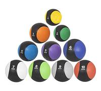 GORILLA SPORTS® Medicine Ball - Single or Set, 1kg, 2kg, 3kg, 4kg, 5kg, 6kg, 7kg, 8kg, 9kg, 10kg Weight, Rubber, in 10 Colours - Slam Ball, Strength Training, Fitness, Exercise, Gym