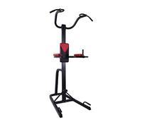 GORILLA SPORTS® Multi-Function Pull-Up Station Power Tower, Red | Push-up handles, arm and back pads, supports up to 120 kg; power station and training device