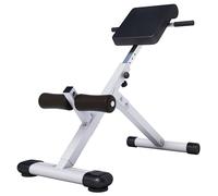 GORILLA SPORTS® Roman Chair - 5 Adjustment Levels, Foldable, Max Load 120 kg, Non-Slip Foot Caps, Back Padding, Colours: Black and White - Hyperextension Bench, Back Extension Machine