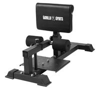 GORILLA SPORTS® Sissy Squat Machine, Adjustable, 130 kg Load, Black | Height and length adjustable with calf/seat padding, non-slip base plate; deep squat bench and leg exercise machine