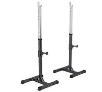 GORILLA SPORTS® Squat Rack - Adjustable, 52 x 53 x 105-172 cm, Max Load 500 kg, Black - Barbell Rack, Power Rack, Heavy Duty Stand, Weight Bench Support, Holders