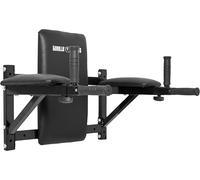 GORILLA SPORTS® Wall Mounted Dip Station, 200 kg, Adjustable, Padded | 60 x 58-69 x 50 cm dip bars for abs, back, shoulders and arms, easy wall mounting, home gym, dip bar, fitness equipment
