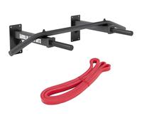 GORILLA SPORTS® Wall Mounted Pull Up Bar, Multi-Grip, 350 kg | Heavy-duty solid steel chin-up and workout bar with 3 grip options, mounting kit, for back, arms and abs