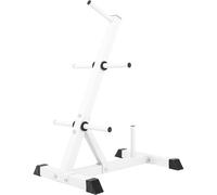 GORILLA SPORTS® Weight Disc Rack - 70 x 47 x 90 cm, with 6 Holders for Weight Plates 30mm, Max Capacity 200 kg, Black or White - Weight Plate Tree, Weight Stand Holder, Storage, Dumbbell Rack