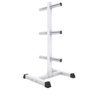 GORILLA SPORTS® Weight Plate Holder - for 2 inch Olympic Plates, with 6 Holders, 54.5 x 57 x 112 cm, Max. Load 350 kg, Steel, Black or White - Weight Disc Rack, Tree, Storage Stand, Gym, Fitness