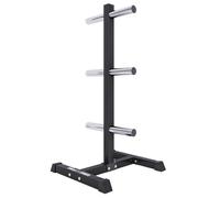 GORILLA SPORTS® Weight Plate Stand - 6 holders, for 50/51 mm plates, load capacity up to 350 kg, steel, black or white - Plate Rack, Weight Storage, Weight Tree