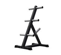 GORILLA SPORTS® Weight Plate Storage - Olympic 2" Diameter, 63 x 54 x 107 cm, Max. Load Capacity 350 kg, 7 Holders, Black or White - Weight Disc Holder, Plates Tree Stand Rack, Home Gym Organiser