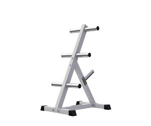 GORILLA SPORTS® Weight Plate Storage - Olympic 2" Diameter, Max. Load Capacity 350 kg, 7 Holders, Black or White - Weight Disc Holder, Plates Tree Stand Rack, Home Gym Organiser