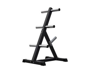 GORILLA SPORTS® Weight Plate Storage - Olympic 2" Diameter, Max. Load Capacity 350 kg, 7 Holders, Black or White - Weight Disc Holder, Plates Tree Stand Rack, Home Gym Organiser