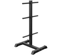 GORILLA SPORTS® Weight Plate Tree - 6 Holders, Max Load 200 kg, Rubber Foot Caps, Steel, Colours: Black, White - Gym Equipment Storage Rack, Weightlifting Plate Rack, Weight Disc Holder