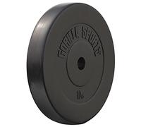 GORILLA SPORTS® Weight Plates - 1.25kg, 2.5kg, 5kg, 7.5kg, 10kg, 15kg, Single or Set, 30 mm Bore, Plastic Coated, Black - Barbell Dumbbell Weights, Strength Training, Weight Lifting, Fitness