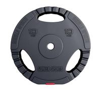 GORILLA SPORTS® Weight Plates - Tri-Grip, 1.25kg, 2.5kg, 5kg, 10kg, 15kg, Single or Set, 30 mm, Plastic Coated, Black - Dumbbell Barbell Weights, Weight Discs, Strength Training, Weightlifting
