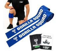 GORILLA SQUAD Gorilla Floss - Flossing Band with Carry Bag & Instruction Manual - Muscle Floss Bands - Fascia Release & Recovery Bands (Blue x Blue, 8.2'L x 1.96" W)