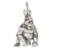 Gorilla sterling silver charm .925 x 1 Ape Monkey silverback Gorillas