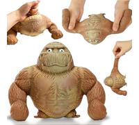 Gorilla Stress Relief Squeeze Toy, Stretchable Rubber Figurine | Squishy monkey toy, tactile anti-stress relaxation, home and office desk decor, washable fidget for adults