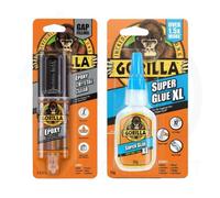 Gorilla Strong Adhesive 15g and Epoxy 25ml Set - Fast-Setting, Strong Adhesives for Metal, Wood and More