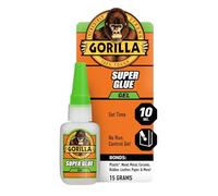 Gorilla Super Glue Gel, Fast-Setting, Thicker Controlled Formula, Anti-Clog Cap, Versatile Cyanoacrylate Glue, Clear, 0.53oz/15g, (Pack of 1), 112441