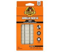 Gorilla Tack, 112g - Low Residue Tack for Indoor & Outdoor Application | Reusable, Removable Tack for Hanging Lightweight items and Arts & Crafts | 168 Pre-Cut Squares, Grey