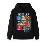 Gorilla Tag Boys Hoodie Cartoon Character Children Sweatshirts With Hat Long Sleeve Jumper Cotton Pullover for Kids (UK, Age, 7 Years, 8 Years, Regular, Black)