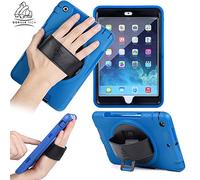 Gorilla Tech Apple iPad Air 2 Survivor Case with Hand Strap and Kick Stand one Hand Use All Round 3D Full Protection with Headrest Mount Blue Colour for iPad Air 2nd Generation Model A1566 A1567