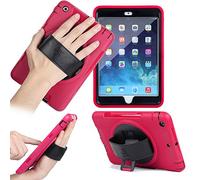 Gorilla Tech Apple iPad Air Survivor Case with Hand Strap and Kick Stand one Hand Use All Round 3D Full Protection with Headrest Mount Pink Colour for iPad Air 1st Generation Model A1474 A1475 A1476