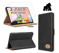 Gorilla Tech Apple iPad Pro 12.9 inch 4th Generation Leather Case and 2 Screen Protectors Genuine Luxury Executive Smart Protective Designer Cover Stand for 2020 Model A2229 A2069 A2232 A2233 Black