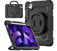 Gorilla Tech Armour iPad Cases Shockproof Luxury Multi-Functional Smart Cover with Hand Holder Kickstand Pen Holder (Black, iPad Pro 12.9 (2021) 5th Gen)