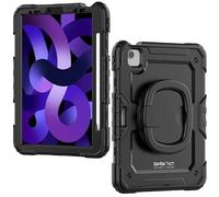Gorilla Tech Armour Shockproof Luxury iPad Case for iPad Air 4 (10.9", 4th Gen, 2020) - Multi-Functional Smart Cover with Hand Holder, Kickstand & Pen Holder - Durable Black Protective Case (Black)
