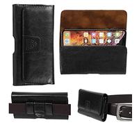 Gorilla Tech Black Leather Belt Pouch Case Holster, Magnetic Flip, 2 belt loops 1 Clip for Q Stylus, Q6/8/9, Stylo 3 Plus/5, V30/40 ThinQ/50 ThinQ/50S ThinQ, X power2/venture, Size 160x82x15mm
