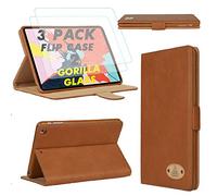 Gorilla Tech iPad 7th Generation 10.2 inch Case and 2 Screen Protector Light Weight Drop Resistant Shockproof cover Protective Armour 2-Pack Brown iPad Model A2197 A2200 A2198