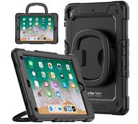 Gorilla Tech iPad 9.7 (2018, 6th Gen) Armour Case Heavy Duty Full-Body Protection Shockproof Rugged Luxury Smart Cover with Built-in Hand Strap, Kickstand & Pencil Holder (Black)