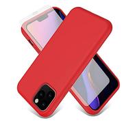 Gorilla Tech Red Liquid Silicone Case For iPhone se 2nd Gen, iPhone 8 and 7 4.7 inch With Gorilla Tempered Glass Screen Protector, Scratch Resistant, Rubber Shockproof Cover Soft Microfiber Interior