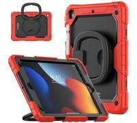 Gorilla Tech Rugged Armor Case for iPad 10.2 2020 (8th Gen) | Heavy Duty Protection | Built-in Kickstand & Pencil Holder (Black) (Red)
