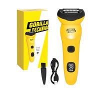 Gorilla Technique Epilator 3000V, Facial & Body Hair Removal Device, Pain Relief Roller, Cordless Rechargeable Electric Tweezers for Women & Men, Triple Tweezers, 8000RPM, Black & Yellow - 3000V