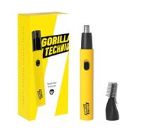 Gorilla Technique Nose Ear Hair Trimmer for Men, Rechargeable 2-in-1 Trimmer for Nose Ear Eyebrow Hair Removal, No Pull No Snag Grooming with High-Speed 10,000rpm Motor, 2 Heads